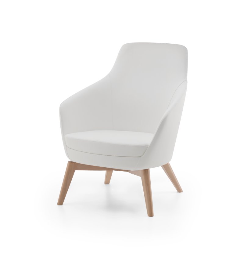 Busetto P280MC Modern lounge armchair with beech wood base, available in a choice of finishes 1