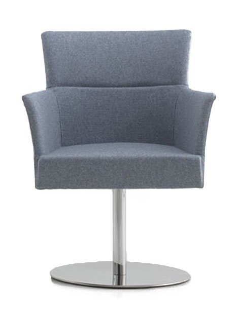 Busetto P062D Modern armchair with metal swivel base, available chromed or black colour 1