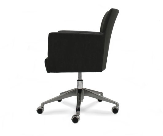 Busetto P062E Modern armchair with metal swivel base and gas lift piston, available chromed or black colour 2