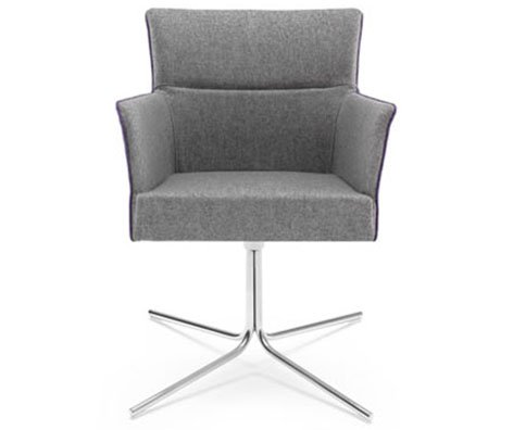 Busetto P062F Modern armchair with metal swivel base, available chromed or black colour 1