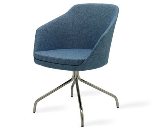 Busetto P262P Modern armchair with metal fix base, available chromed or black colour 1