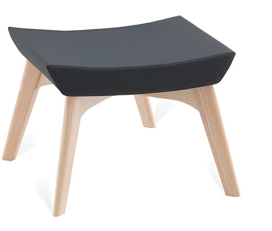 Busetto P283S2 Modern pouf with withash wood base, available in a choice of finishes 1