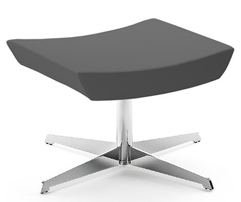 Busetto P283S Modern pouf with with metal swivel base, available chromed or black colour 1