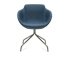 Busetto P266P Modern armchair with metal fix base, available chromed or black colour 2