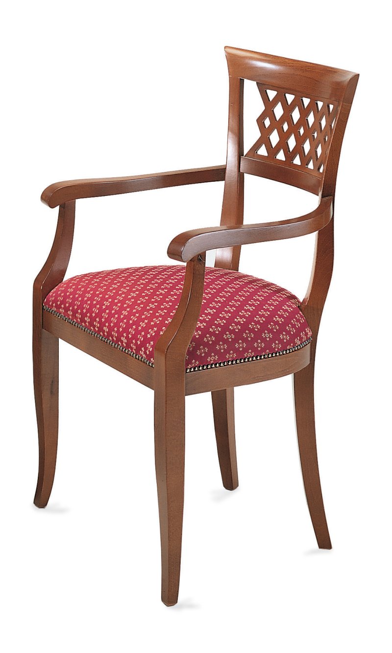 Busetto S605LA Classical chair  with armrest in solid beech wood, available in a choice of finishes 1