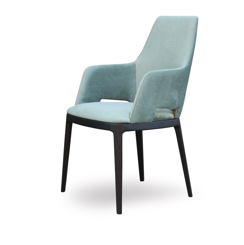 Busetto S035A Modern armchair with solid beech or ash wood legs 1