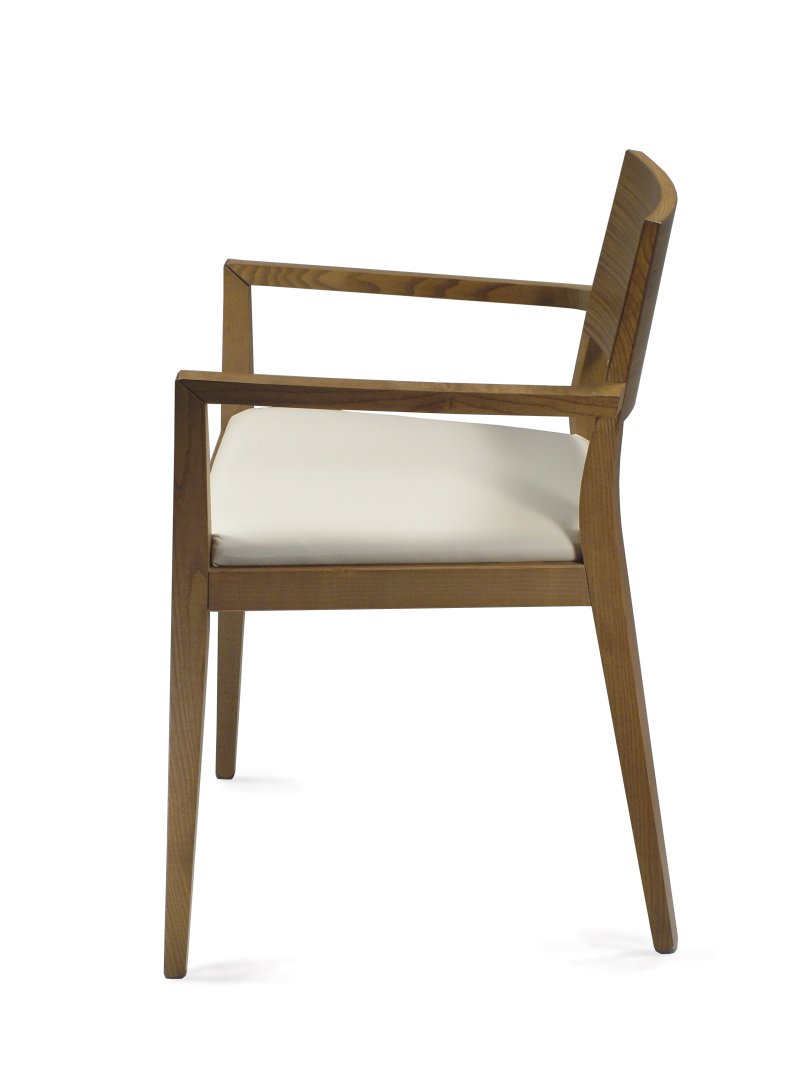 Busetto S112BA Modern chair with armrest made in solid ash wood, available in a choice of finishes 2