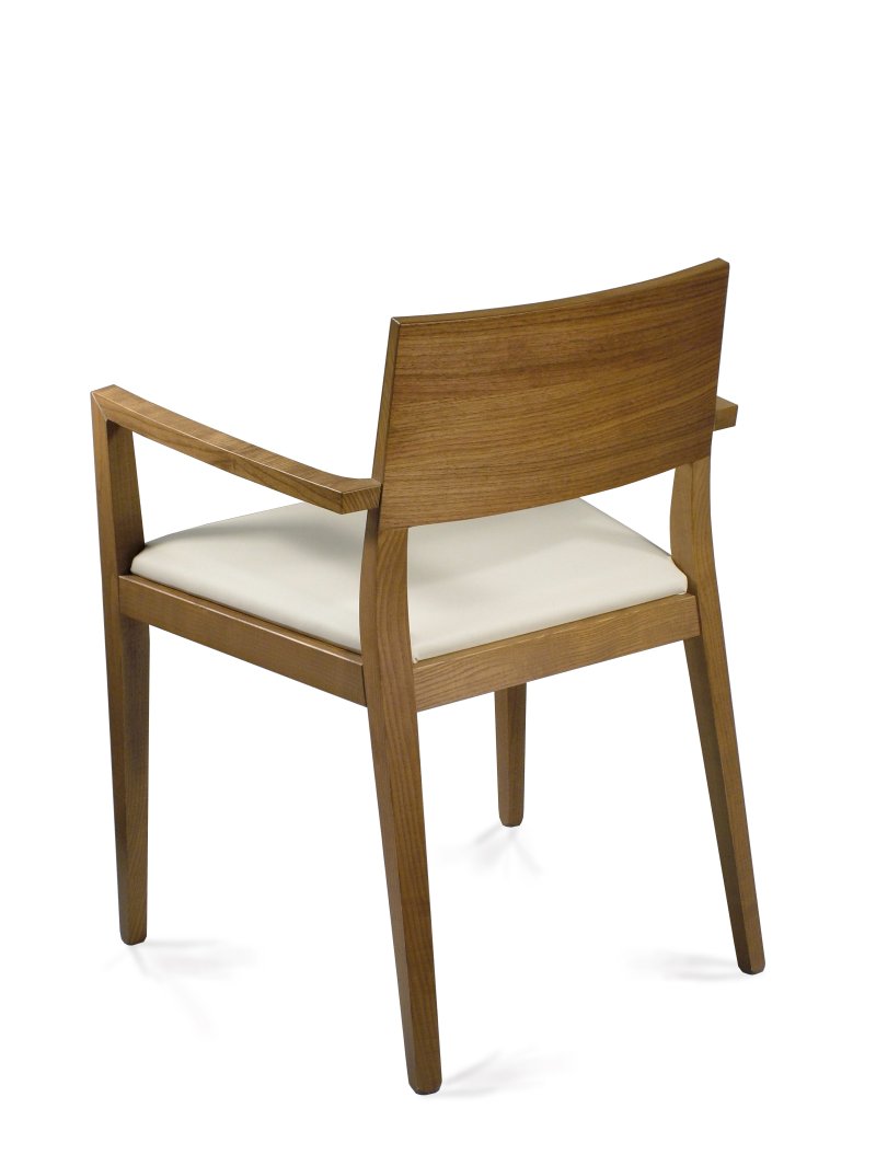 Busetto S112BA Modern chair with armrest made in solid ash wood, available in a choice of finishes 3