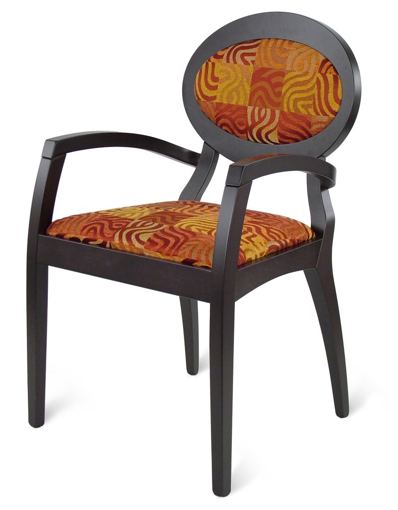 Busetto S085A Contemporary chair with armrest in beech or ash solid wood, available in a choice of finishes 1