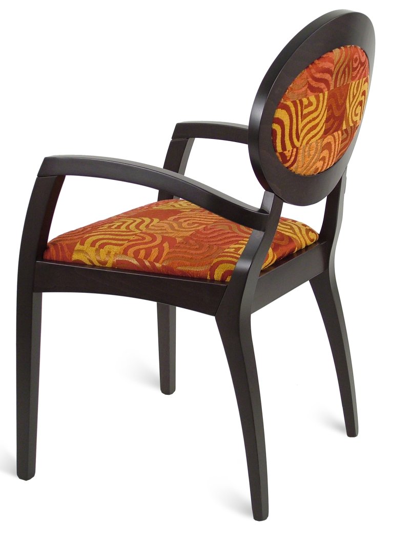 Busetto S085A Contemporary chair with armrest in beech or ash solid wood, available in a choice of finishes 2