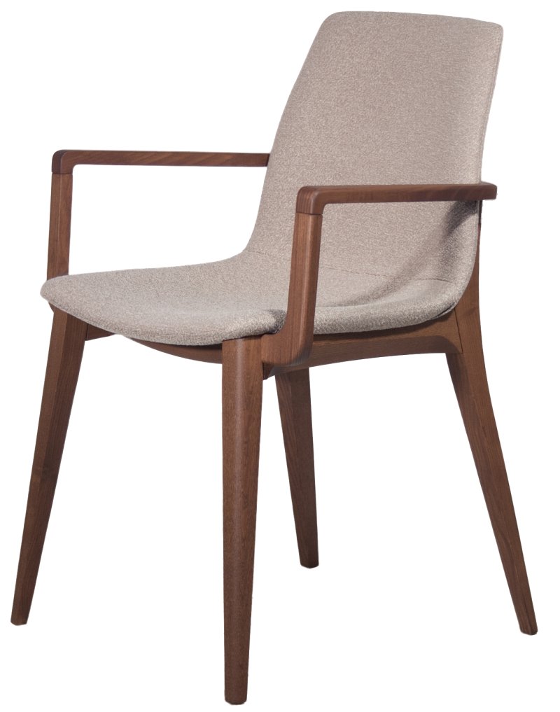 Busetto S061AP Modern chair with armrest in solid beech or ash legs 1