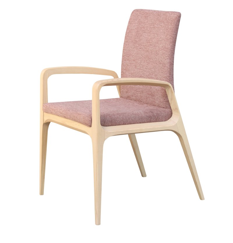 Busetto S047A Modern armchair with solid beech or ash wood legs 1