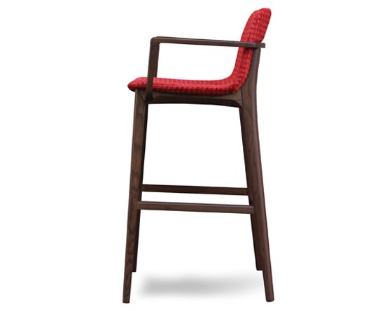 Busetto S061SA Modern barstool with armrest in beech or ash solid wood 2