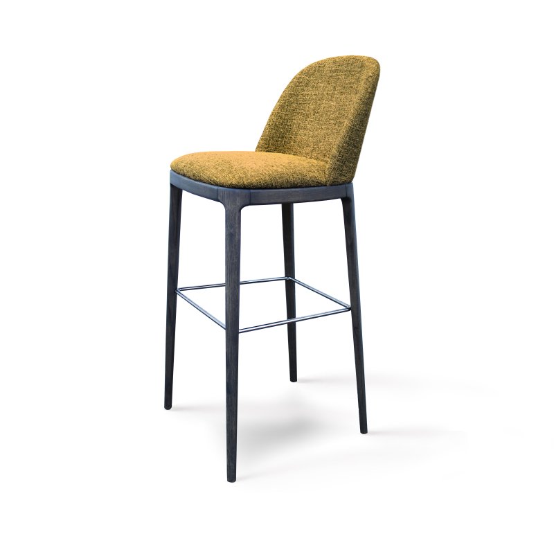 Busetto S035S Modern barstool with solid beech or ash wood legs 1