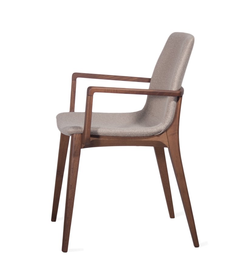 Busetto S061AP Modern chair with armrest in solid beech or ash legs 2